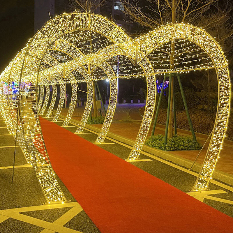 LED giant heart-shaped 3D arched light motif light