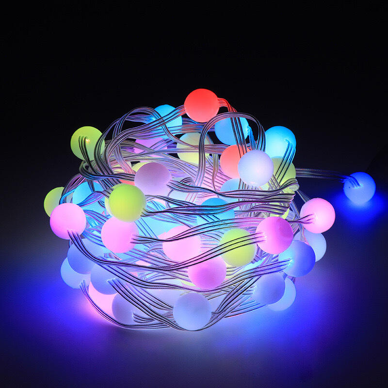 IP65 Smart Christmas LED Milky Ball String 5V USB Smart Home Light RGBIC App Control for Holiday Decoration