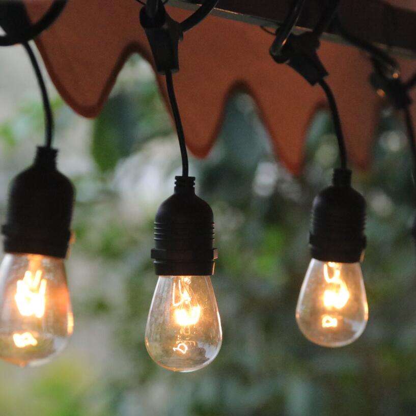  Festoon String Light With S14 LED Bulb suspended sockets