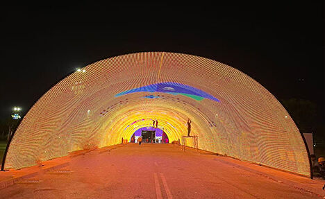 Arch lighting in Saudi Arabia