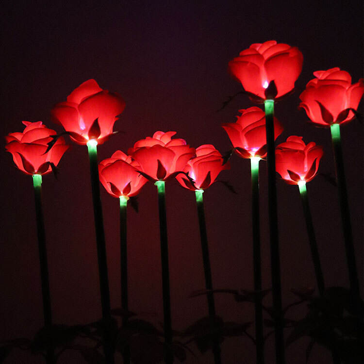 LED Simulation Flower Lamp Courtyard Landscape Outdoor Decor Waterproof Rose Light Wedding Hall