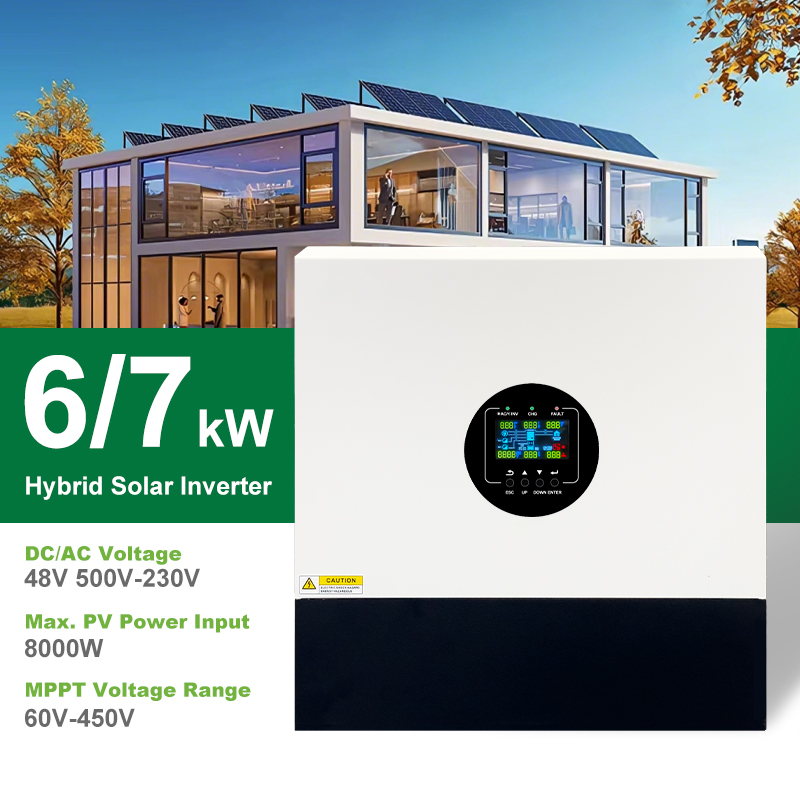 Invertor Hibrid Solar MINVON 6 kW/7 kW me Kontrollues MPPT të integruar dhe funksionin e zvogëlimit të kulmit
