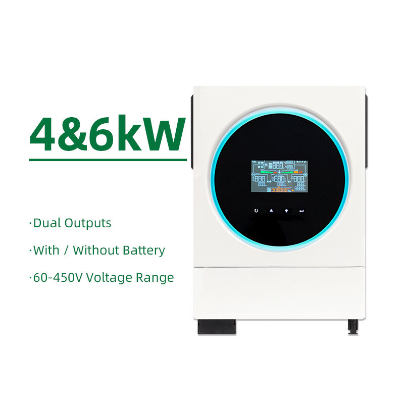 OFF GRID SOLAR INVERTER 4KW/6KW Wide PV input voltage range 60VDC~450VDC Dual output for smart load management Reserved communication port for BMS