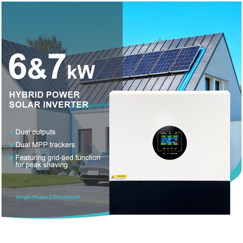 INVERTER HIBRID DIELLOR 6 kW/7 kW me dy gjurmëzues MPP maksimal, tensioni maksimal i hyrjes PV deri në 500 VDC, dy dalje për menaxhimin inteligjent të ngarkesës, SERIA SOL IA-D3