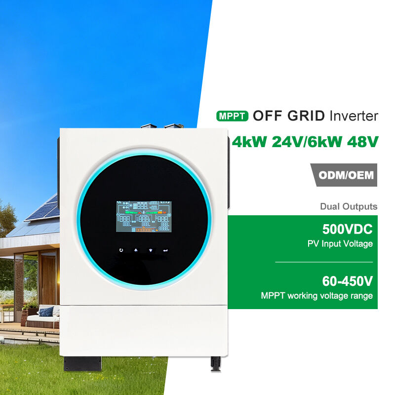 MINVON SOL IA6000-S2 6kW 48V Off-Grid Inverter Charger Smart Load Mgmt 4.3” Touch Screen Pure Sine Wave