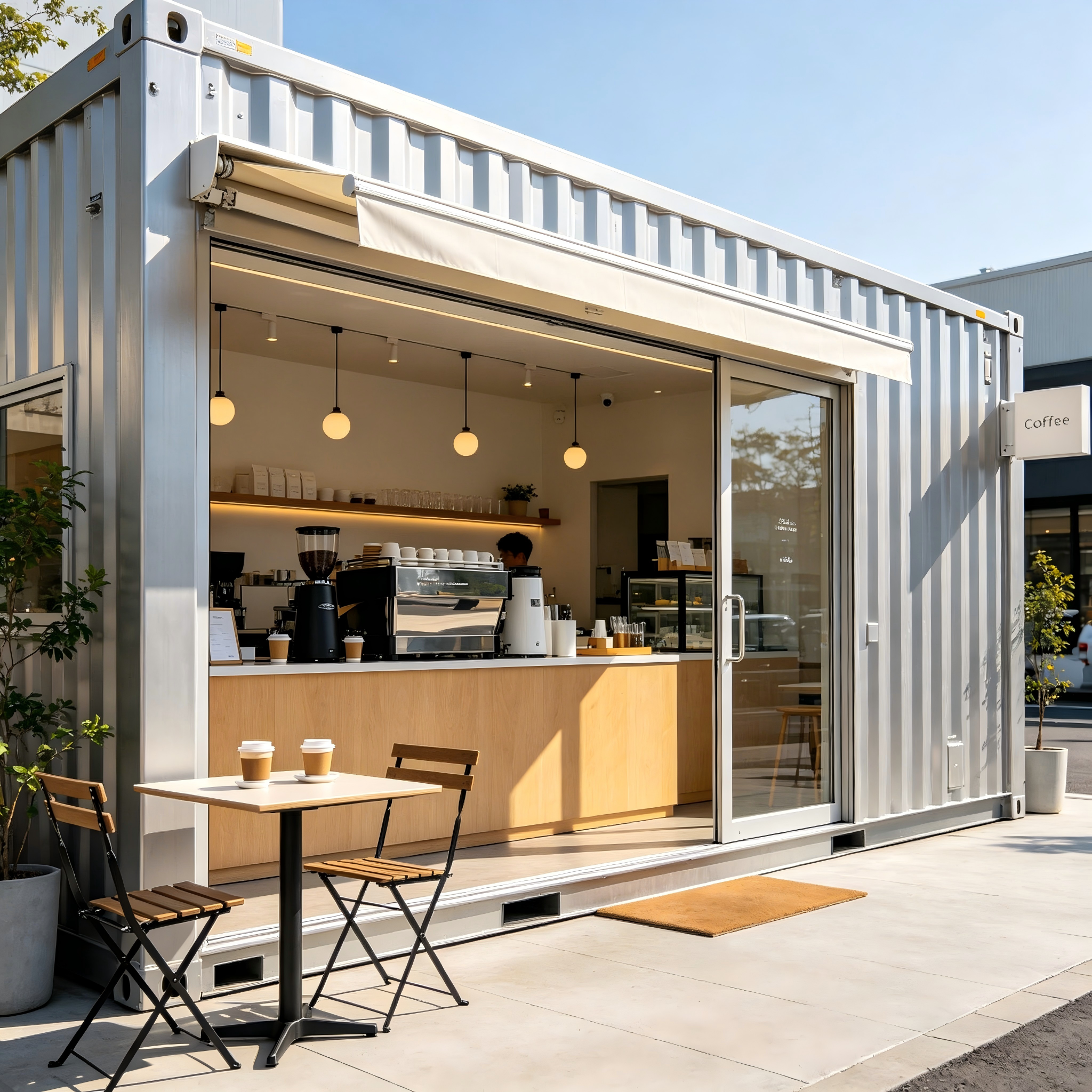 Předem vyrobený kontejnerový dům pro komerční kavárnu Tiny House