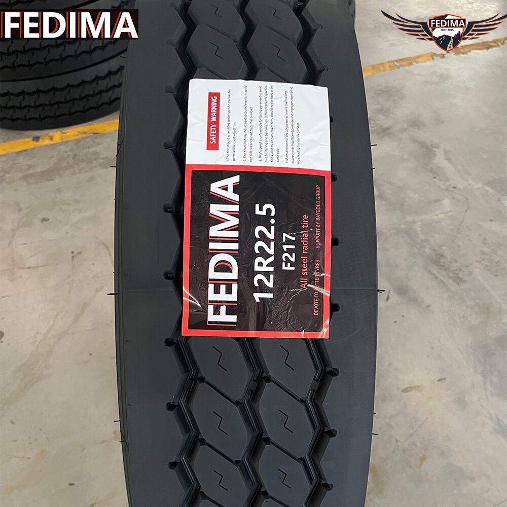 Pneu pour camion Feidma 12R22,5 F217 à épaule ouverte pour une meilleure dissipation de la chaleur dans la région
