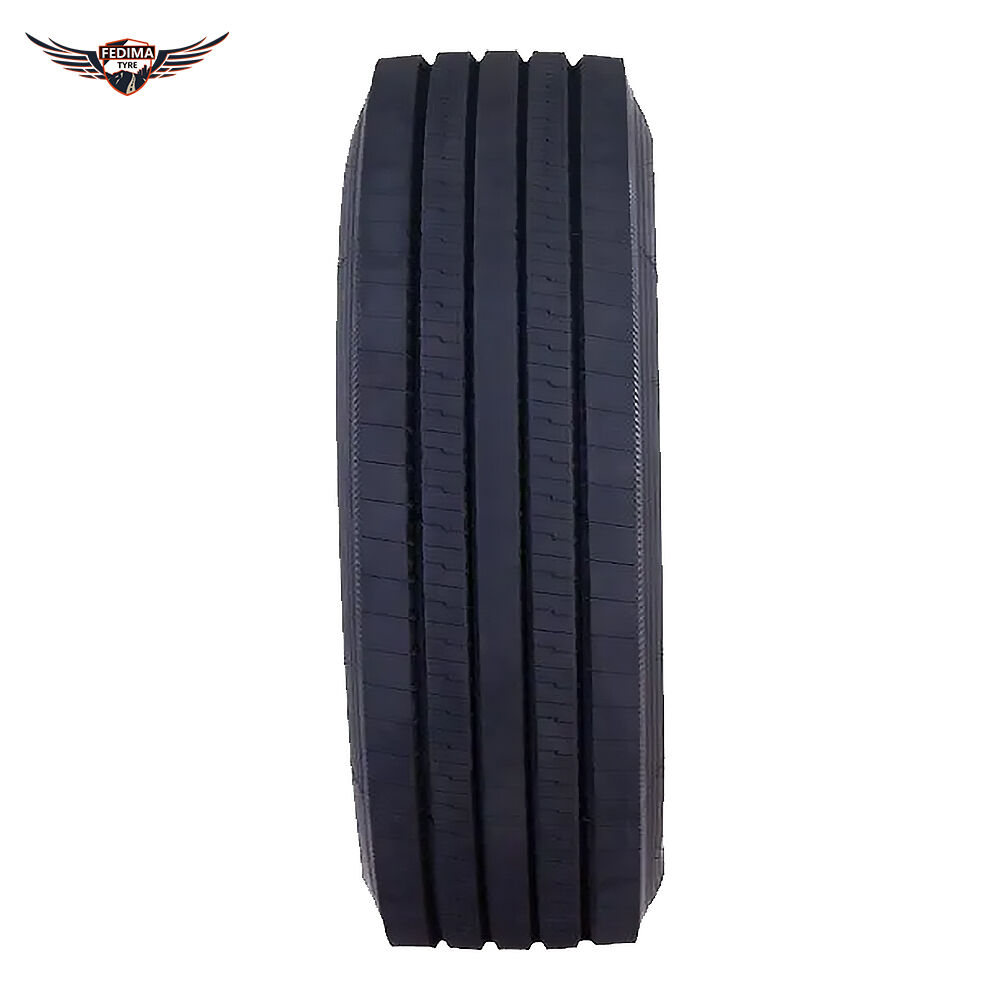 Fabricant de pneus FEDIMA, 295/80R22,5, modèle F100 pour remorques, dessin à nervures, conçu pour une consommation de carburant réduite