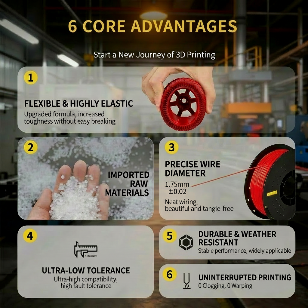 Unmatched Performance of Flexible TPU Filament