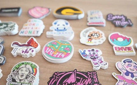 Stickers made of various materials