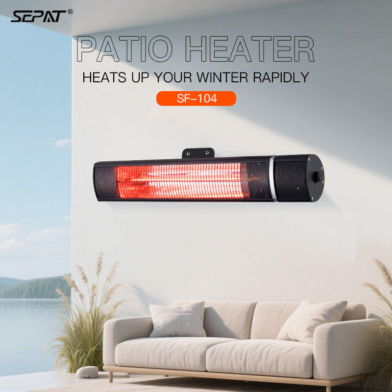 WEIYE SEPAT SF-104 Remote  Rose Gold-Plated Halogen Safety Mesh Aluminum Alloy Body Heater IP65
