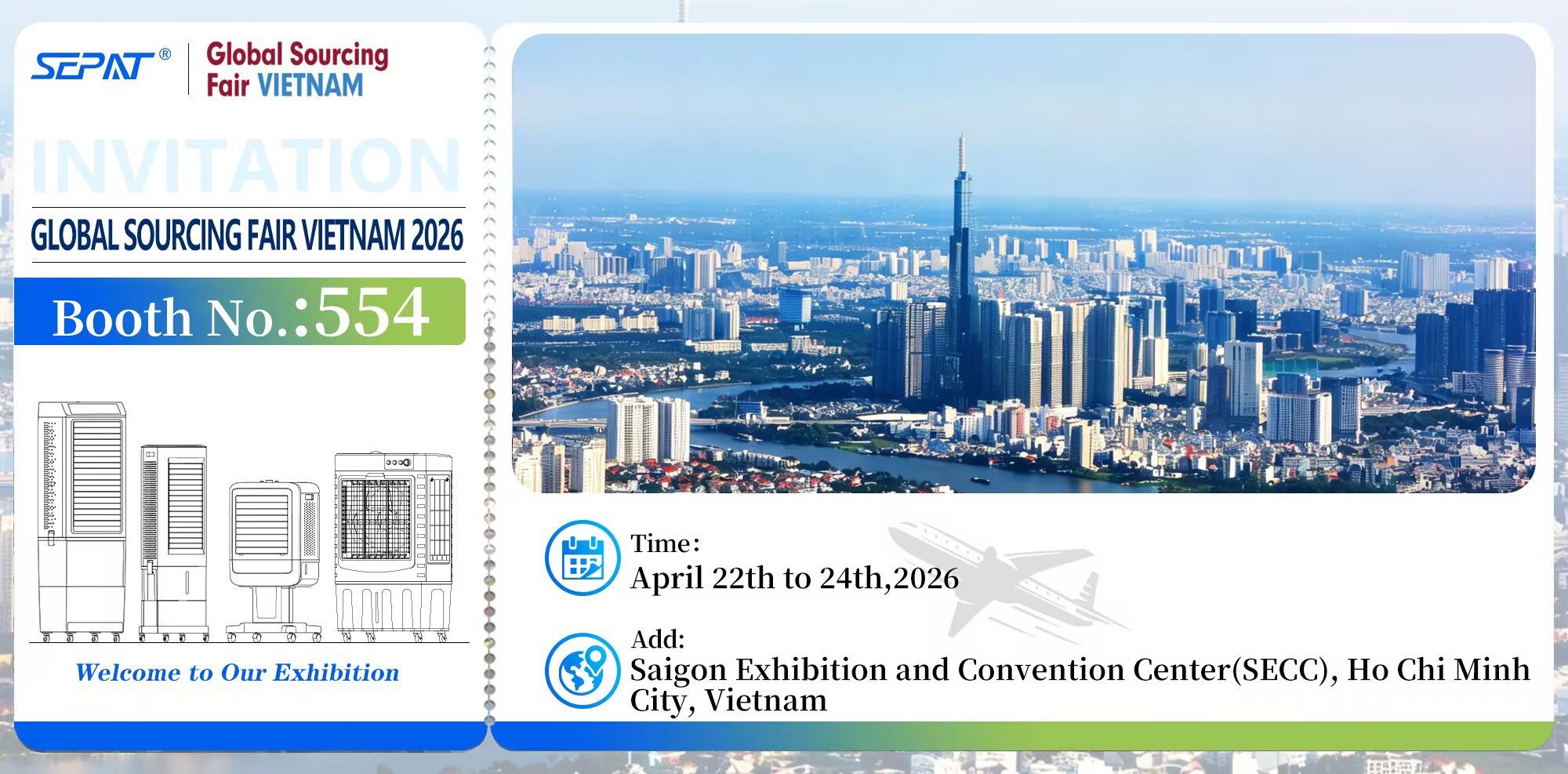 🔥 Global Sourcing Fair Vietnam 2026: SEPAT at Booth 554 – Your Cooling Solution Hub Awaits!-1