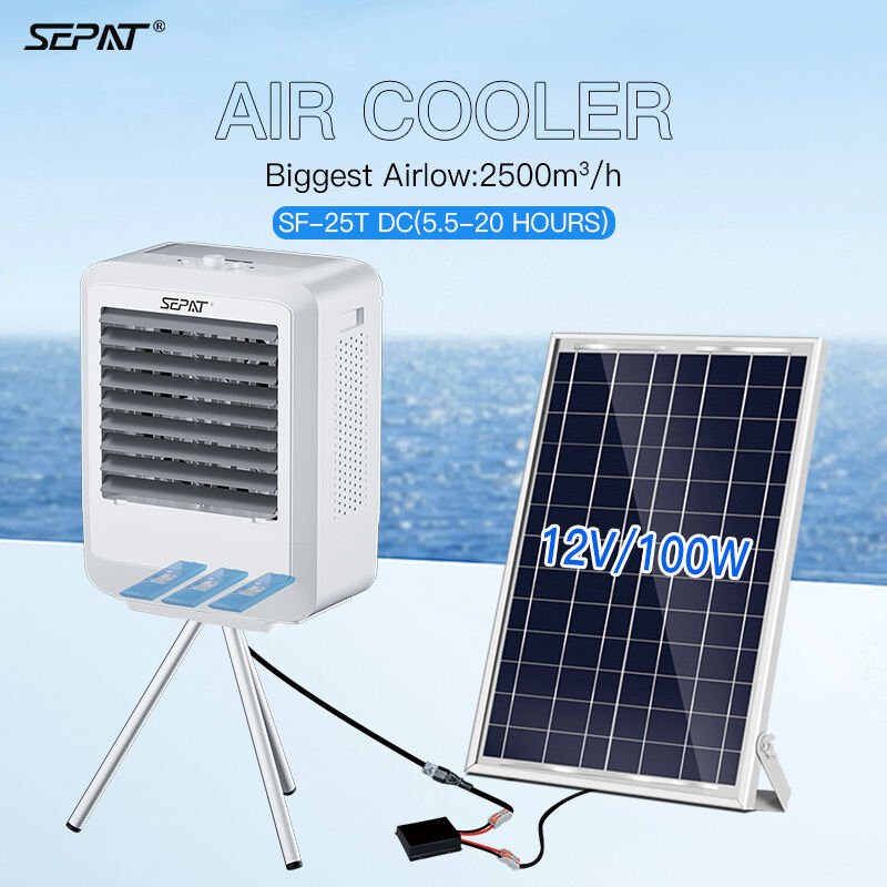 WEIYE SEPAT SF-25TDC Hot Selling Portable AC/DC Evaporative Cooling Fan Solar-Powered New Plastic Desert Air Conditioner for Outdoor 