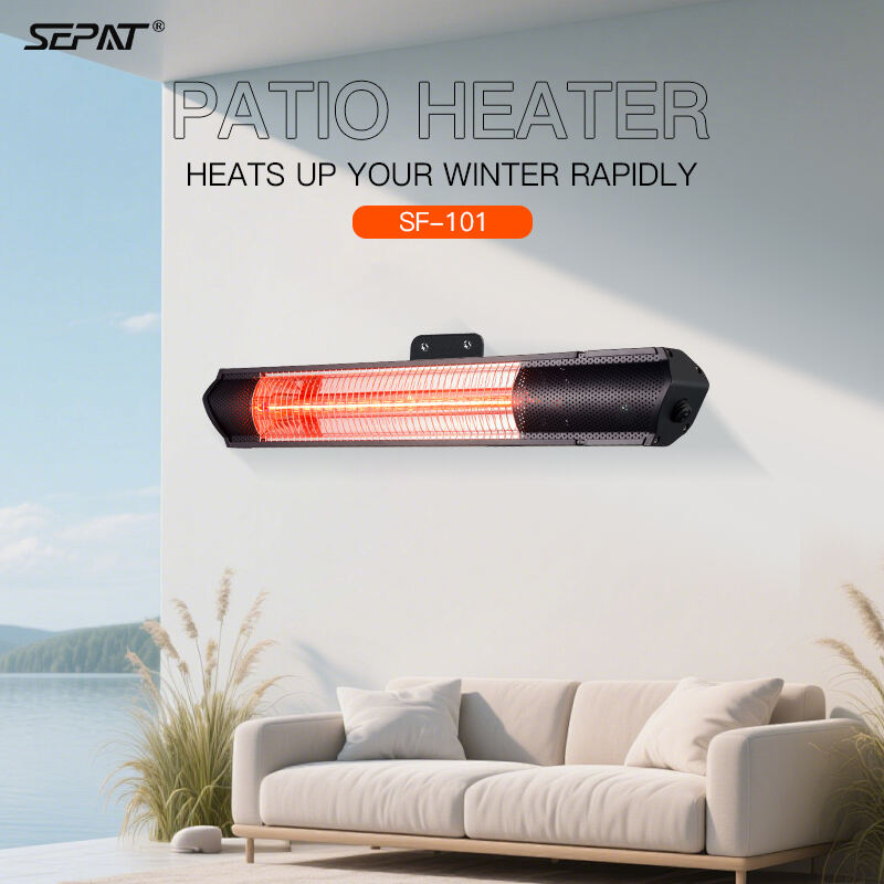WEIYE SEPAT SF-103 Remote Mobile APP Rose Gold-Plated Halogen Aluminum Alloy Body Heater IP65