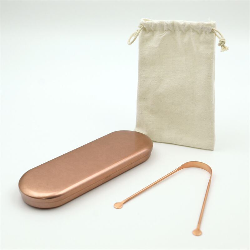 Natural Antibacterial Copper Tongue Cleaner Pure Copper Tongue Scraper Zero Waste Oral Care Tool