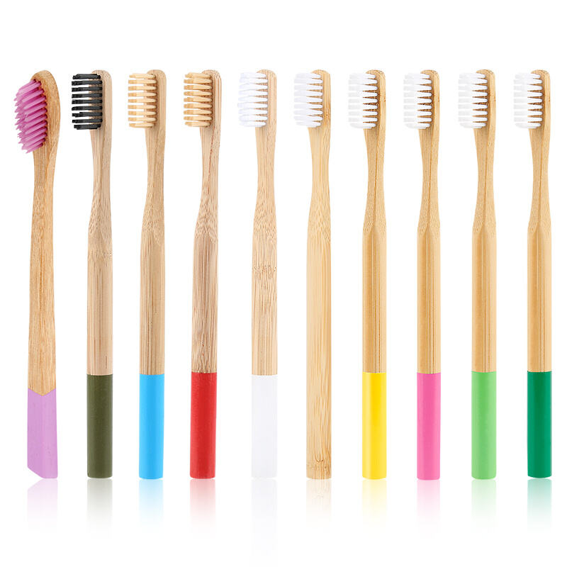 Wholesale ECO Natural Moso Bamboo Toothbrush With Soft Nylon Bristles BPA Free Custom logo Organic Toothbrush with Private Labe