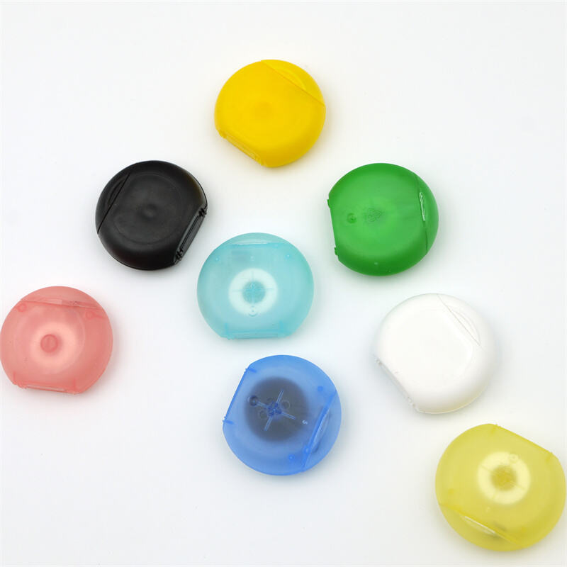 Classic round square and triangle floss cases portable keychain & tooth-shaped oral care floss containers