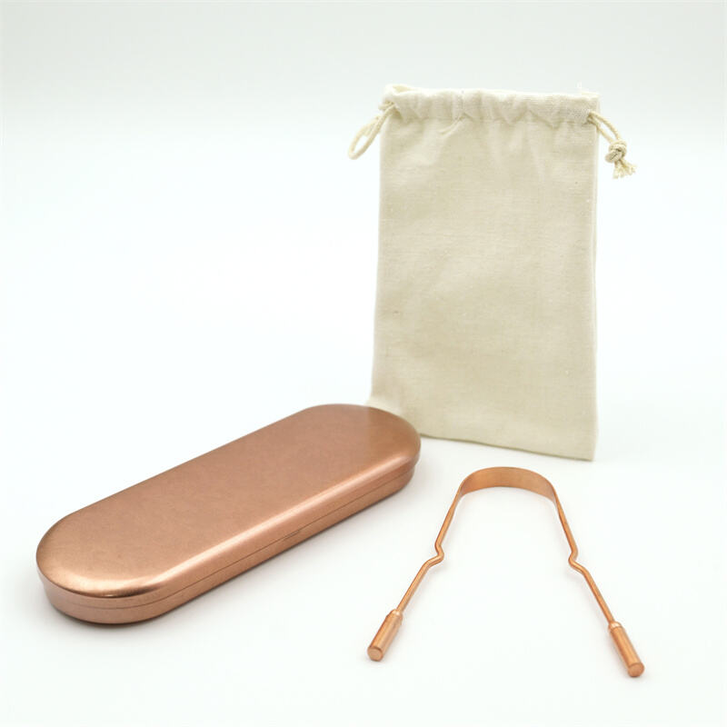 Natural Antibacterial Copper Tongue Cleaner Pure Copper Tongue Scraper Zero Waste Oral Care Tool