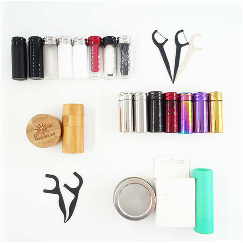 Glass bottle stainless steel bottle bamboo tube dental floss silk bamboo charcoal corn floss container eco dental floss bottle container