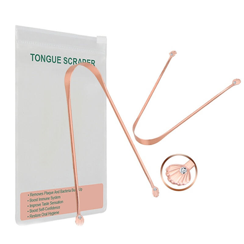 Natural Antibacterial Copper Tongue Cleaner Pure Copper Tongue Scraper Zero Waste Oral Care Tool