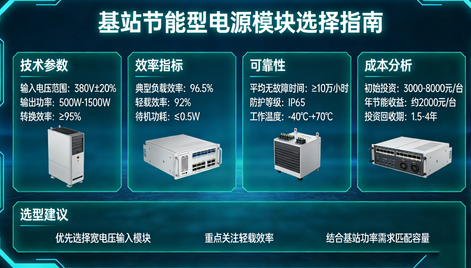 จะเลือกโมดูลพลังงานที่มีประสิทธิภาพสูงสำหรับ BTS ได้อย่างไร?