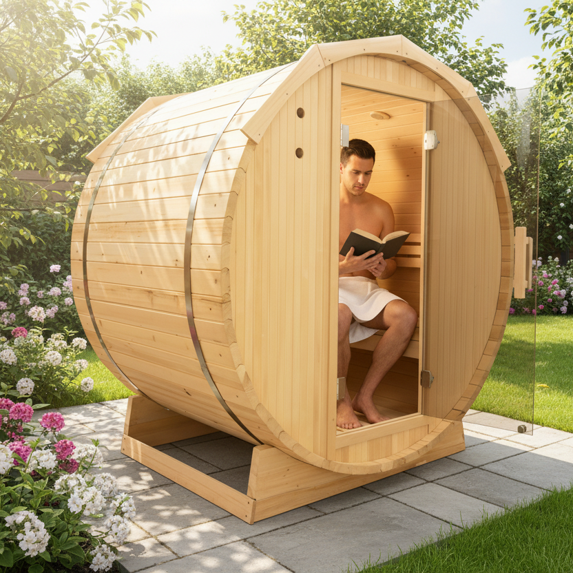 ODM OEM 2025 Traditional Cedar Dry Steam Sauna Circle Sauan for 4 Person