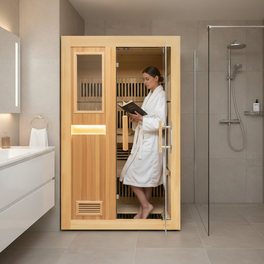 2024 Fashionable ETL SAA CE Canada Hemlock Infrared Sauna Small Home Sauna