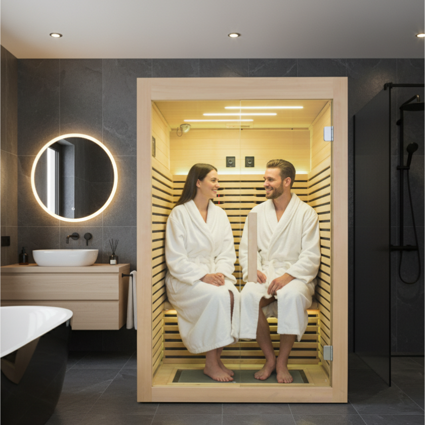 OEM ODM Low EMF Hemlock 2 Person Far Infrared Sauna Home Sauna