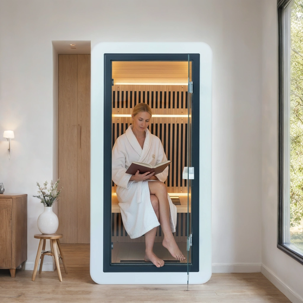 New Material 1 person far infrared indoor sauna room Control Panel Sauna Room