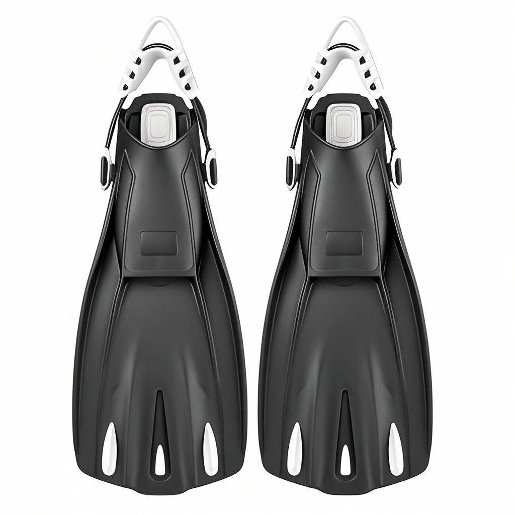 Adult Open Heel Long Freediving Fins – TPR+PP Adjustable Diving Fins
