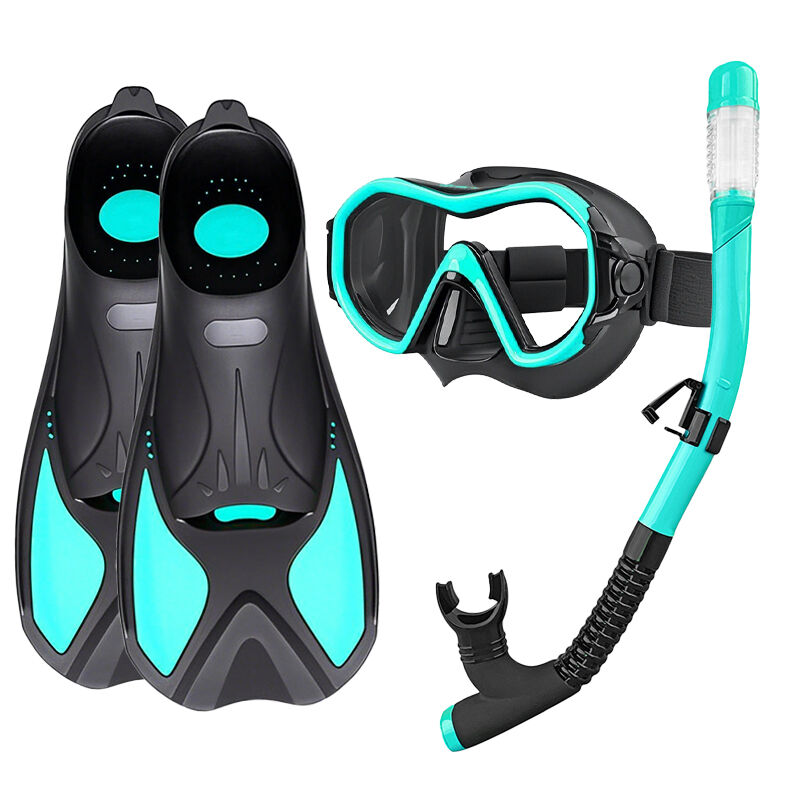 Anti-Fog Diving Mask & Dry Snorkel Set with Fins