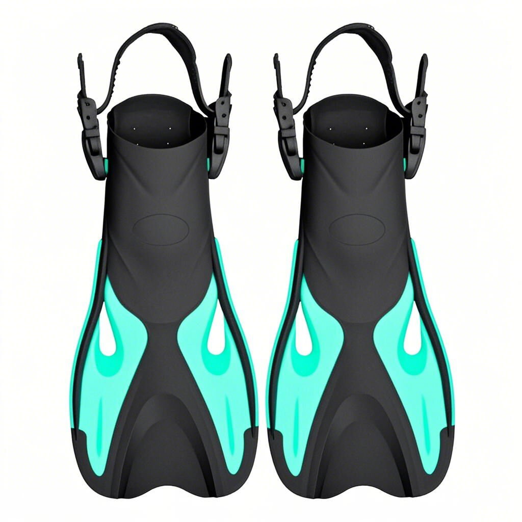 TPR Short Snorkeling Fins with Adjustable Straps