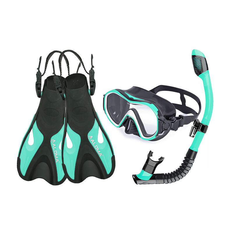 Dive Gear Set Silicone Scuba Diving Mask 3 Piece Snorkel Fins Set with Camera Mount