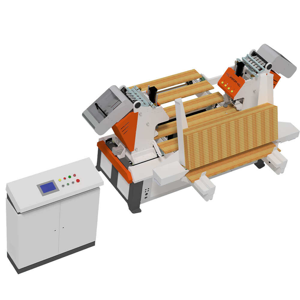 Machine de forage et de rivetage automatique SF4020. Construction robuste conçue pour une production continue en grand volume.