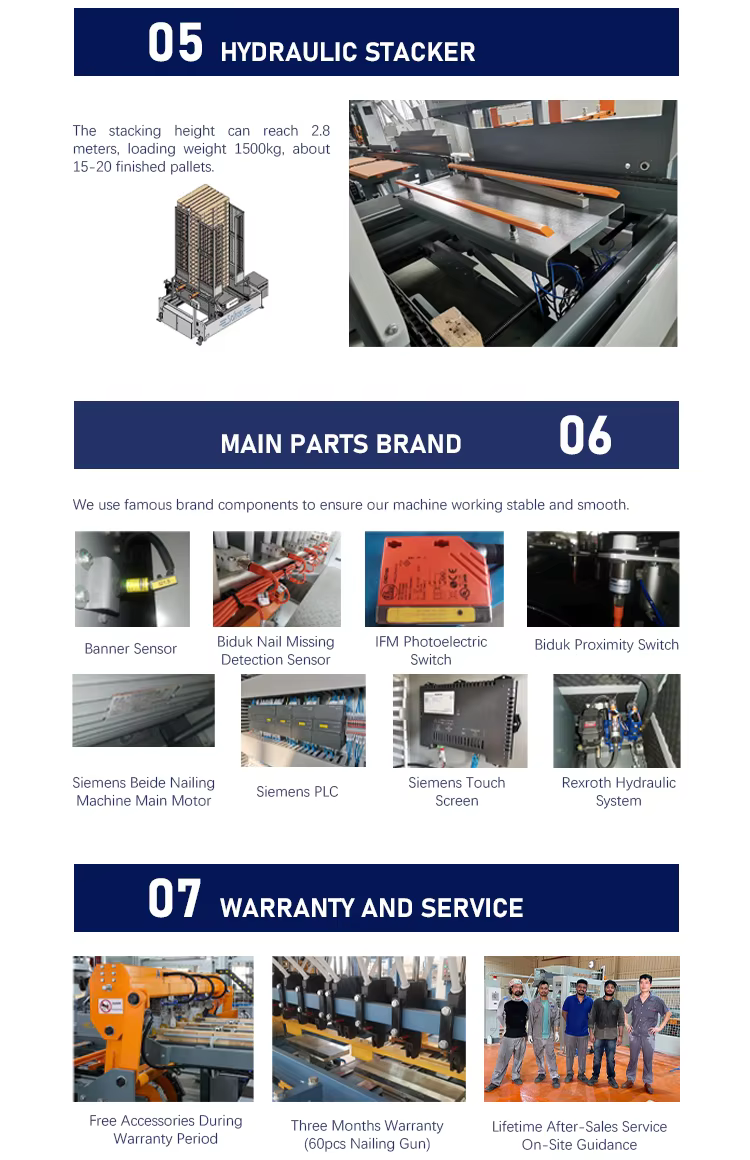 HICAS Automatic Automated Machines for Making American and European Wooden Pallets for Transport Logistics Industry details