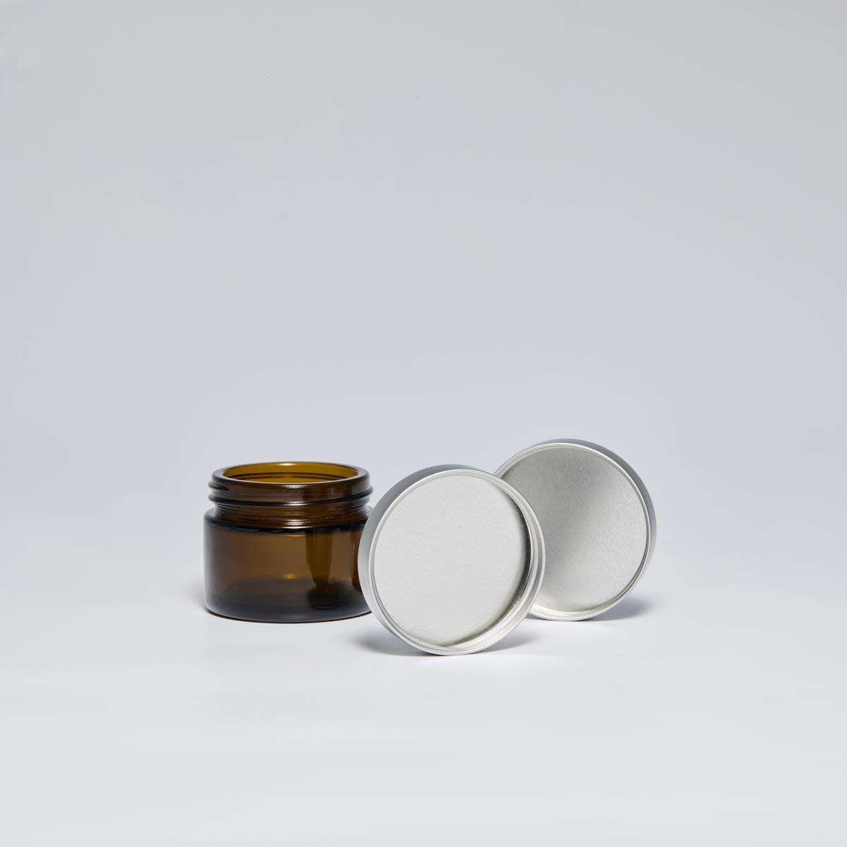 tapó Unishell platejat 53/400 per a pots de vidre cosmètics - tancament metàl·lic de foli d'estany de 53 mm