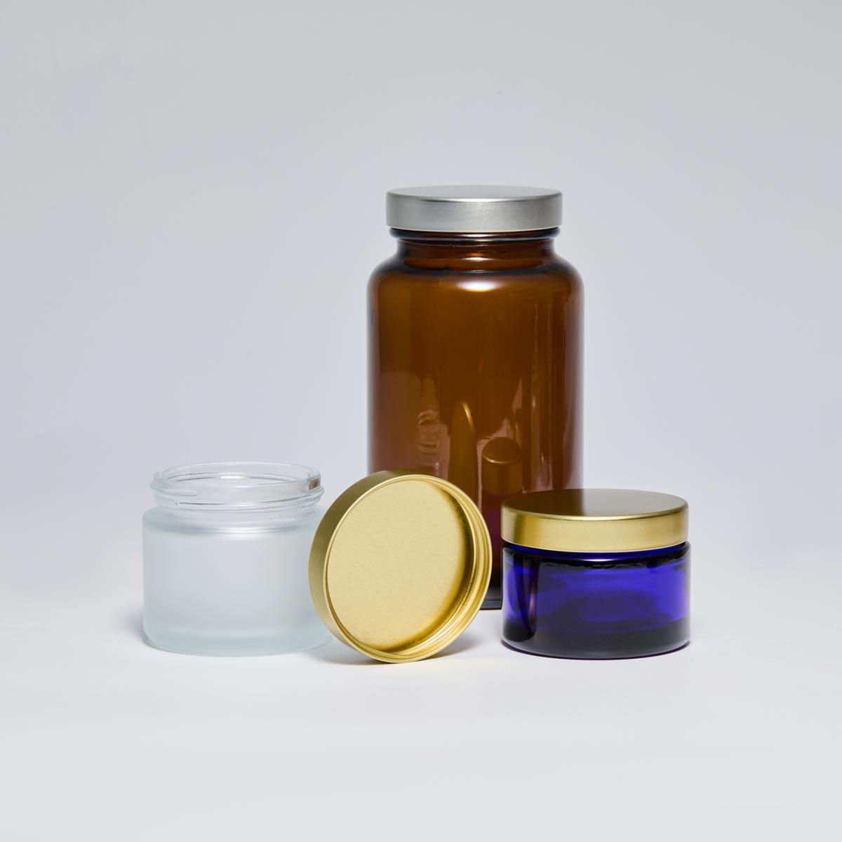 53/400 Luxury Gold Unishell Cap for Cosmetic Cream Jars - 53mm Premium Metal Lid