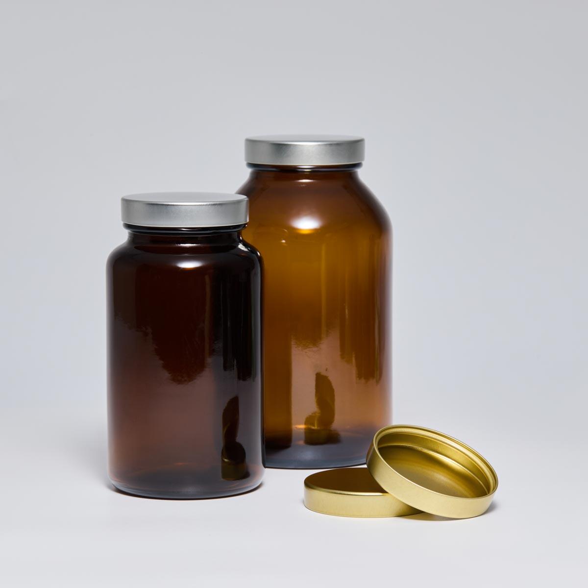 coperchio Unishell oro 53/400 per flaconi premium di vitamine - chiusura metallica in latta da 53 mm