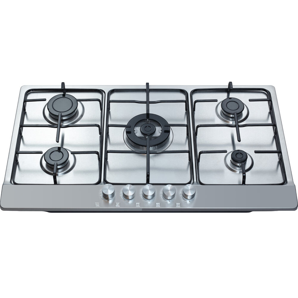 GS5S33 Hot sales Cooking 86CM Gas Cooker Enamel Pan Support Built In- 5 Burners Gas Hobs Household Used  