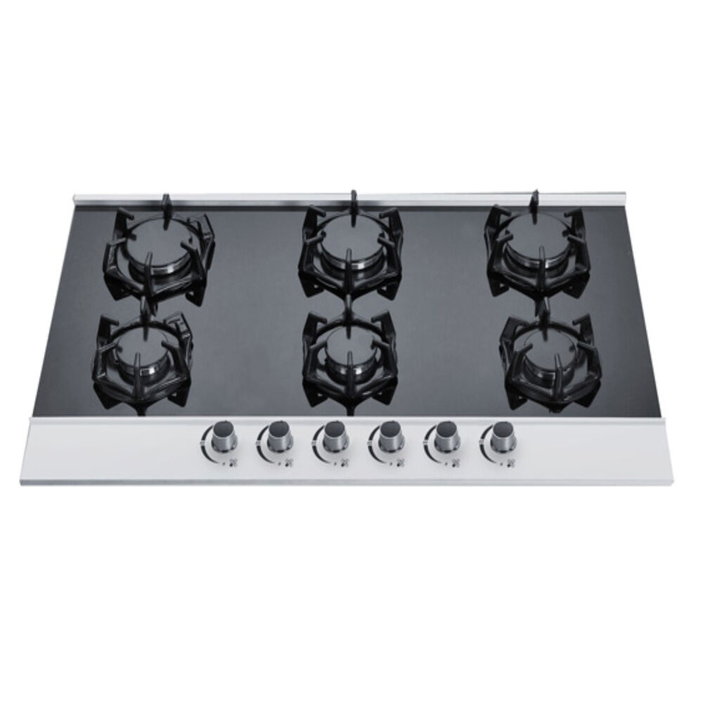 GS6G02 Mirror Tempered Glass Built in Gas Hob 6 Burners Gas Stove For selling 