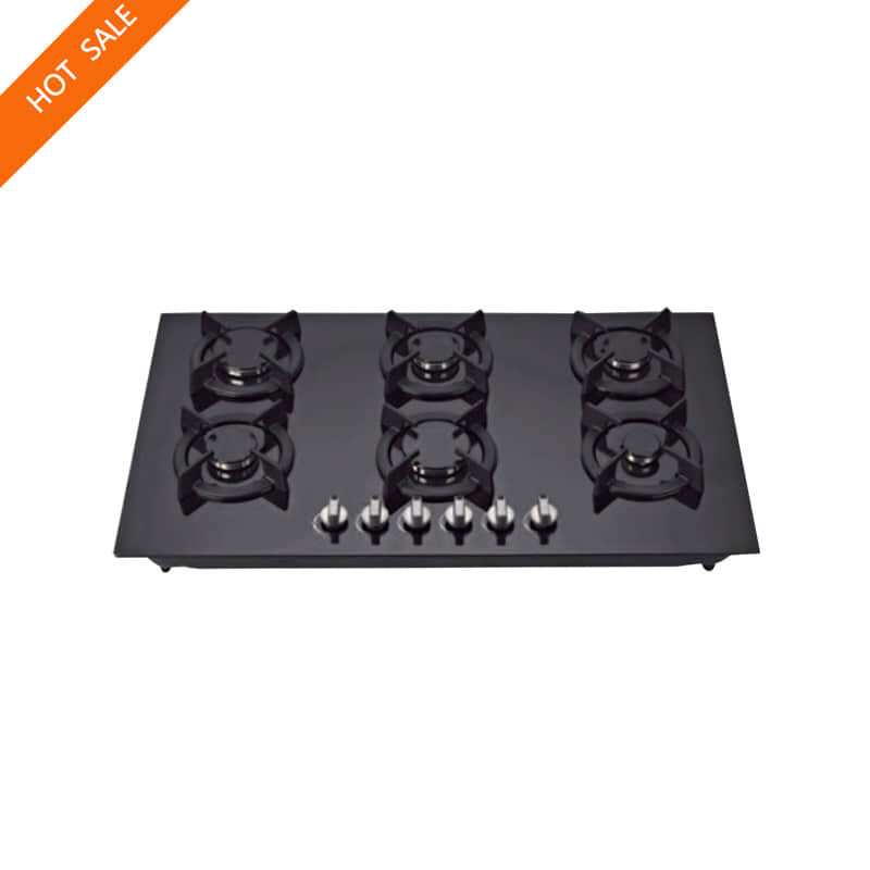 Tempered glass built in gas hob gas stove 6 burner for selling