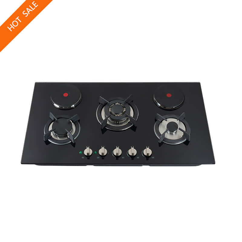 Home appliance tempered glass 5 burner gas and electric induction kitchen stove