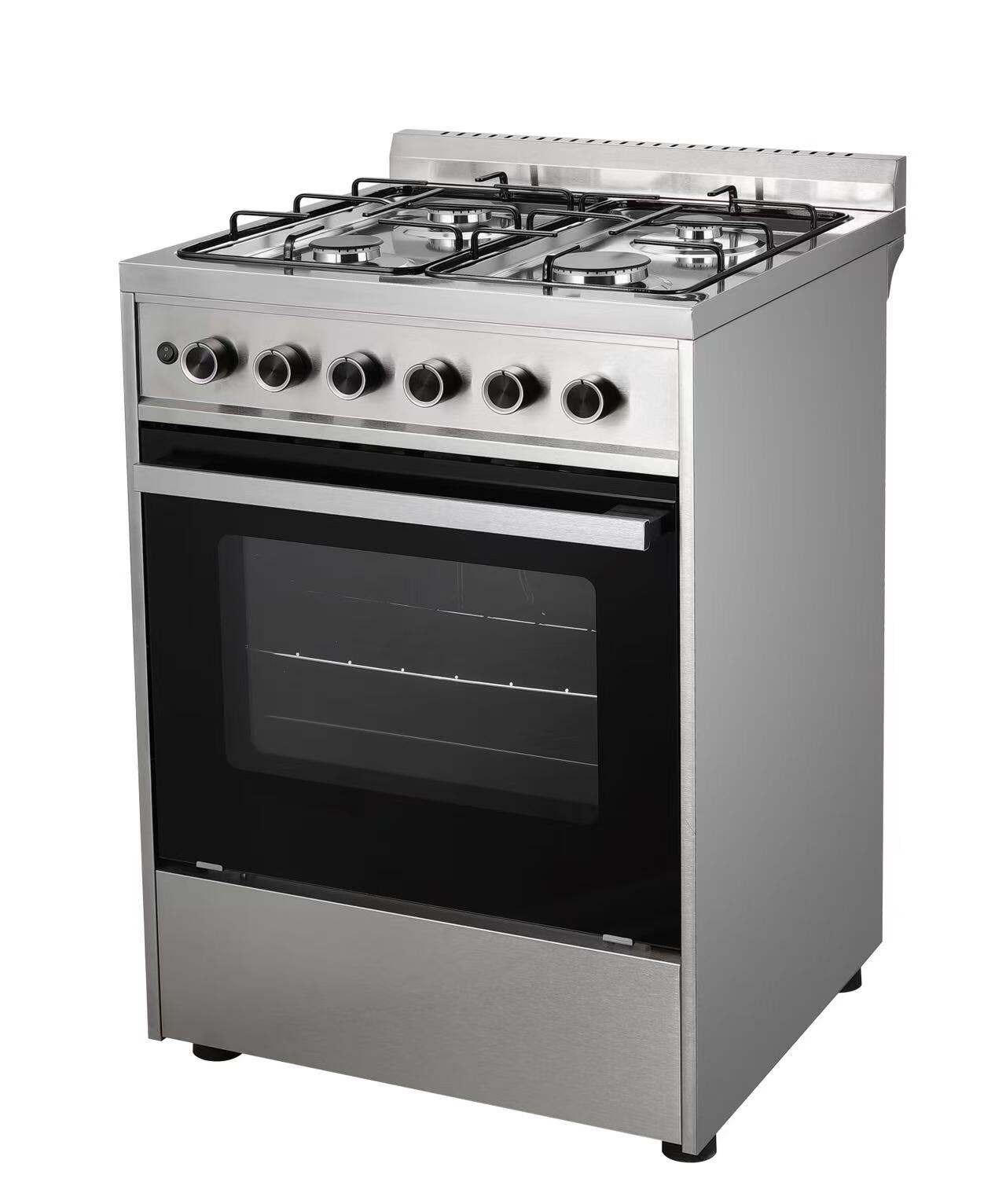 FS-42 Free Standing 24inch Gas Burner with Oven Stainless Steel with Back Plash Kitchen Range