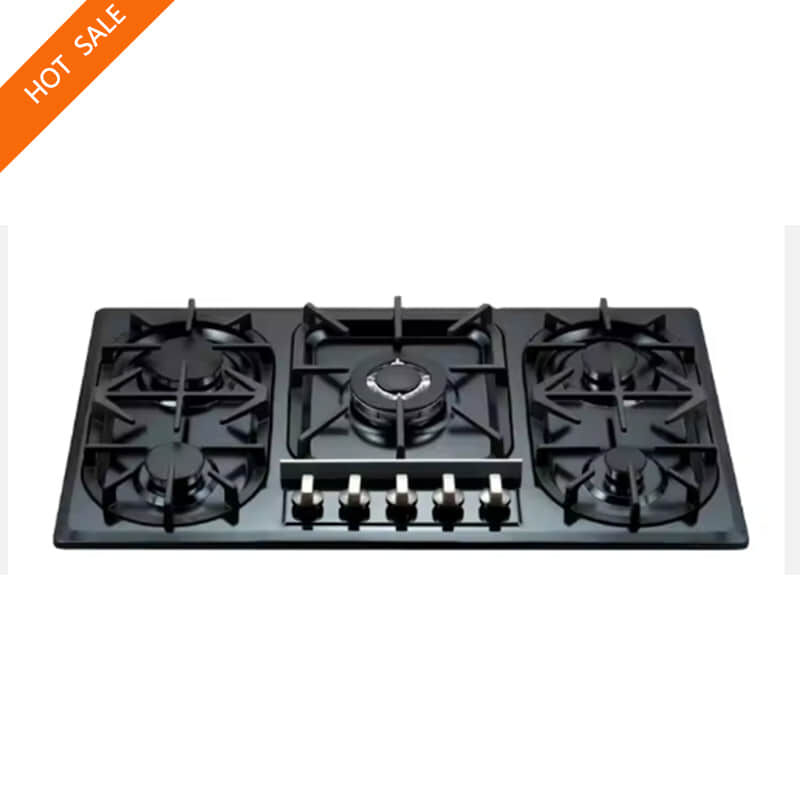 Kitchen appliance tempered glass built in gas stove price with 5 burner