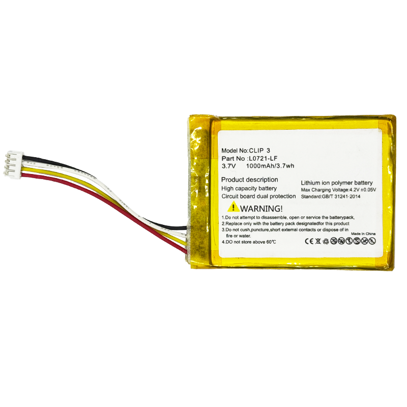 Reliable 3.7v 1000mAh Lithium Battery Replacement for JBL Clip 3 Clip 3AN/3SAND Loudspeaker