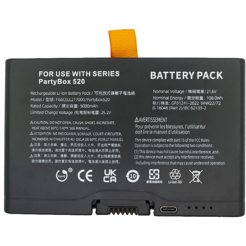 Partybox 520 Battery Powerful 21.6V 5000mAh Battery Replacement For Partybox 520 Bluetooth Speaker 