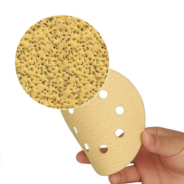 Gold Yellow Color Abrasive Sandpaper Hook And Loop Sand Paper Sanding Polishing Disc