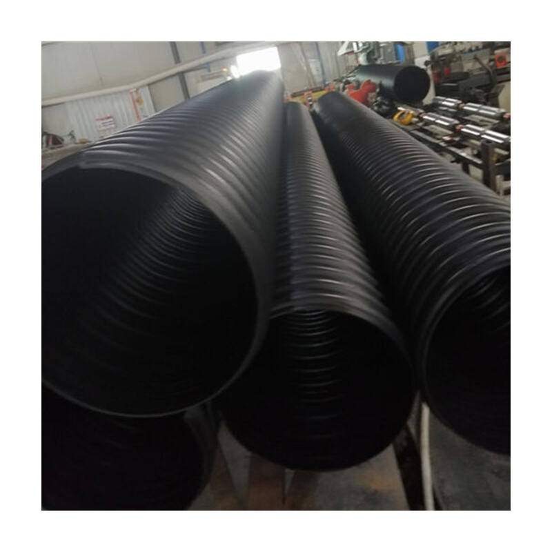 Steel belt HDPE double wall corrugated pipe