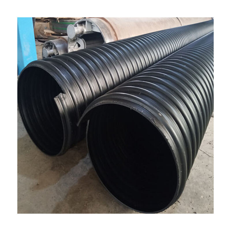 Steel belt HDPE double wall corrugated pipe