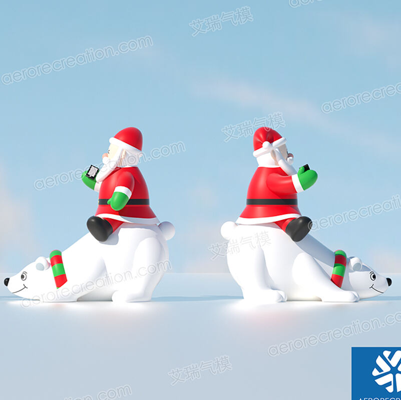 Funny Inflatable Santa Claus Riding Bear